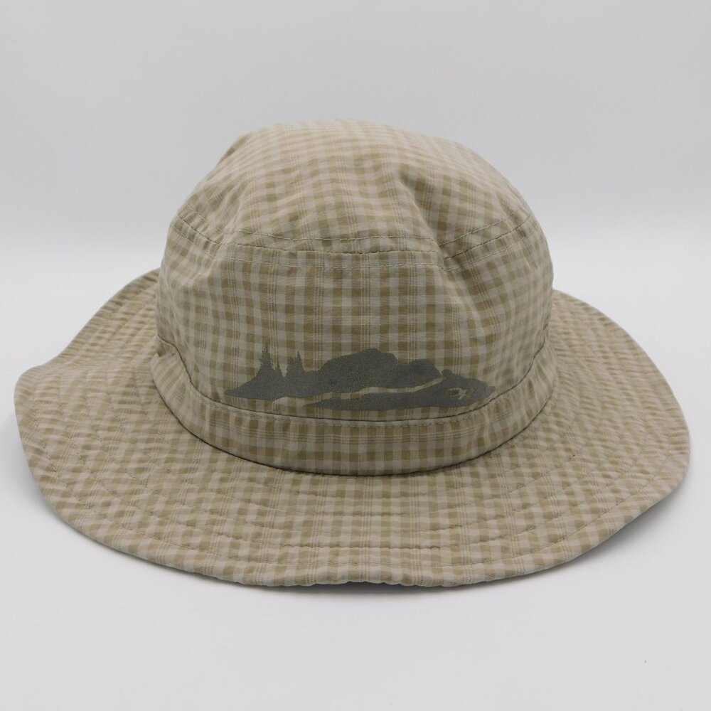 Outdoor Research Boonie Bucket Sun Hat Tan Checkered Plaid  | VGUC | Large 6-12Y